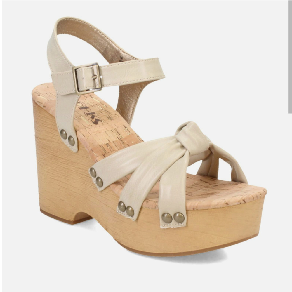 KORKS by Kork-Ease Women's Dawson Wedge Sandals in Off White size 9 M KR0017211
